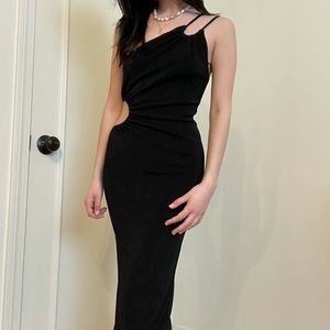 Black midi dress